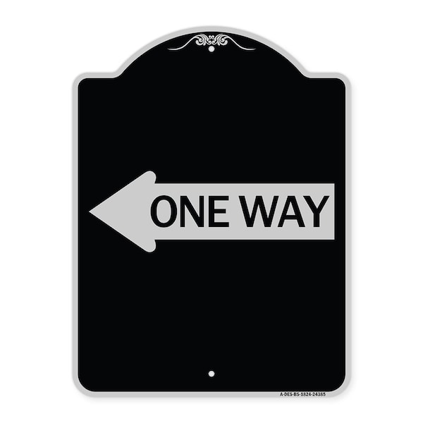 One Way With Left Arrow Heavy-Gauge Aluminum Architectural Sign, 24" x 18", BS-1824-24385
